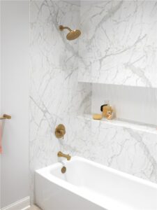 All white shower remodel