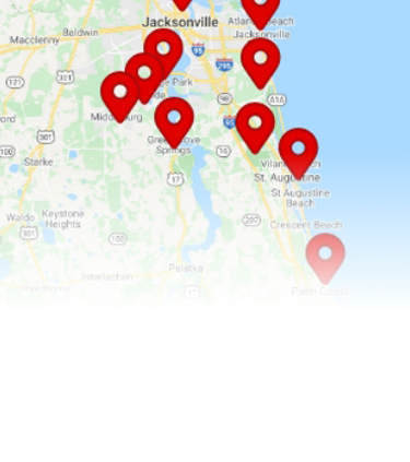 Map of Jacksonville FL