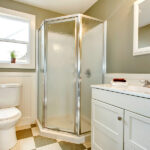 Modern bathroom with shower stall